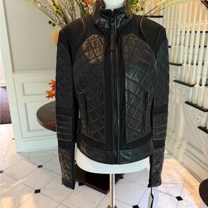 Blanc Noir Black Quilted Jacket